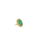 14KY VINTAGE JADE AND DIAMOND RING